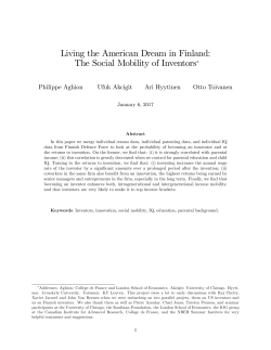 Living the American Dream in Finland: The Social Mobility of Inventors