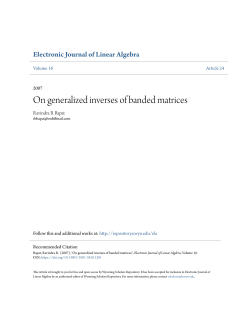 On generalized inverses of banded matrices