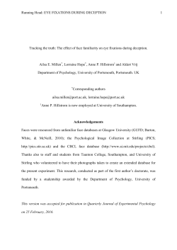 Tracking the truth: The effect of face familiarity on eye fixations
