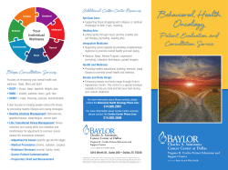 Behavioral Health Oncology - Baylor Health Care System
