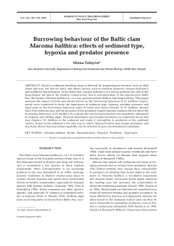 Burrowing behaviour of the Baltic clam Macoma balthica: effects of