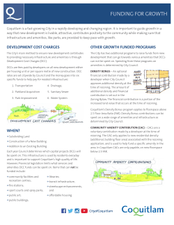 funding for growth - City of Coquitlam