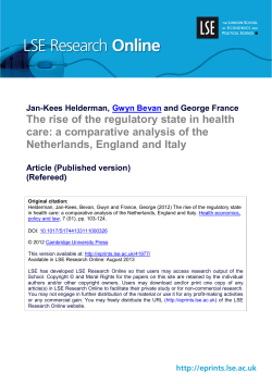 The rise of the regulatory state in health care