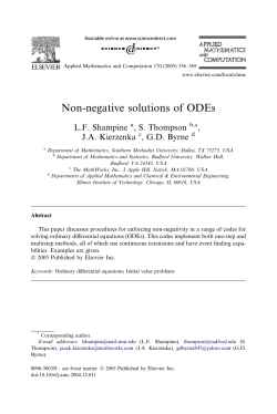 Non-negative solutions of ODEs