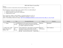 MELS 605 Week 4 Lesson Plan