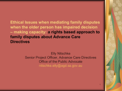 a rights based approach to family disputes about Advance Care