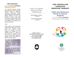 The Center for Cognitive Behavioral Therapy: Child and Adolescent