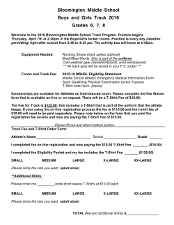 Bloomington Middle School Boys and Girls Track 2016 Grades 6, 7, 8