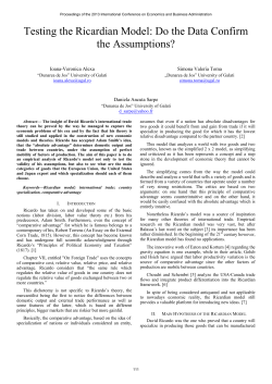 Testing the Ricardian Model: Do the Data Confirm the Assumptions?