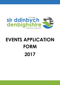 Events Application Form - Denbighshire County Council