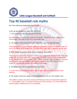 Top 40 baseball rule myths - Fair Oaks Orangevale Little League