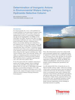 Determination of Inorganic Anions in Environmental Waters Using a
