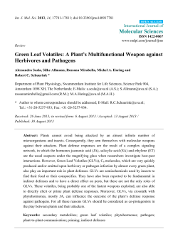 Green Leaf Volatiles: A Plant`s Multifunctional Weapon