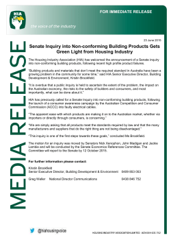 Senate Inquiry into Non-conforming Building Products Gets Green
