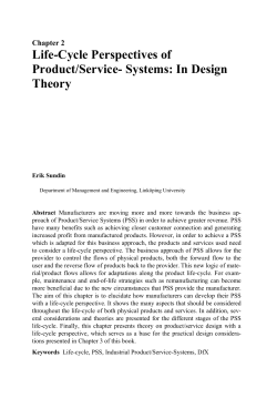 Life-Cycle Perspectives of Product/Service