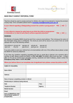 InterAgency Referral - Knowsley Safeguarding Children Board