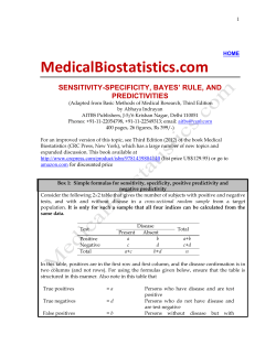 Sensitivity-specificity and positive