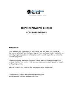 representative coach - Nelson Bays Football