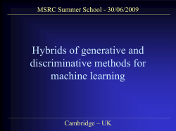 Hybrids of generative and discriminative models