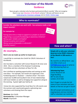 Found out how to nominate a volunteer here