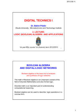 logic (boolean) algebra
