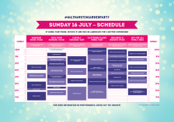 sunday 16 july &ndash; schedulE