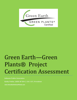 Green Earth&mdash;Green Plants&reg; Project Certification