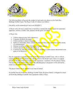 Code of Conduct &ndash; Player