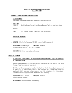 BOARD OF ADJUSTMENT MEETING MINUTES