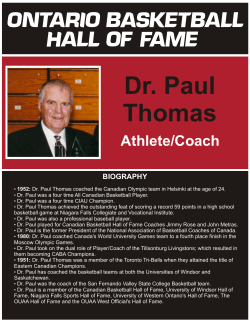 Dr. Paul Thomas - Ontario Basketball