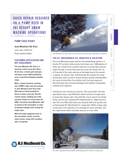 quick repair required on a pump used in ski