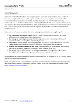 Measuring Farm Profit