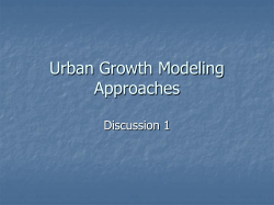 Urban Growth Modeling Approaches