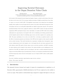 Improving Societal Outcomes in the Organ Donation Value Chain