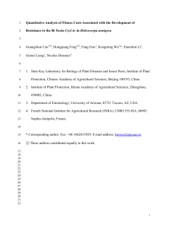 Quantitative Analysis of Fitness Costs Associated with the