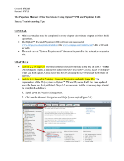 Created: 8/20/15 Revised: 9/3/15 The Paperless Medical Office