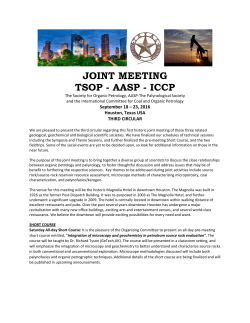 joint meeting tsop - aasp - iccp - The Society for Organic Petrology