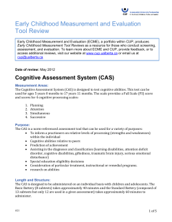 Cognitive Assessment System (CAS)