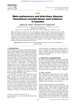 Mate preferences and infectious disease