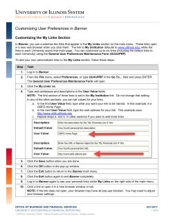 Customizing User Preferences in Banner