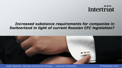 Increased substance requirements for companies in Switzerland in
