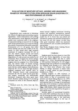 evaluation of moisture uptake, aerobic and anaerobic phases of