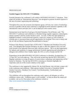 PRESS RELEASE Scottish Support for OCEANS `17 Exhibition