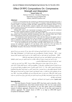 Effect Of RPC Compositions On: Compressive Strength and
