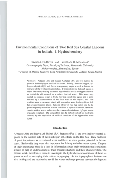 Environmental Conditions of Two Red Sea Coastal Lagoons in