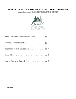 fall 2016 youth recreational soccer rules