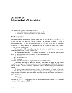 Spline Method of Interpolation: General Engineering