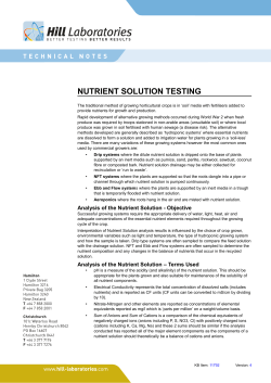Nutrient solution testing