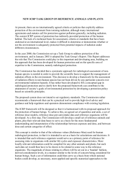 New Task Group on reference animals and plants