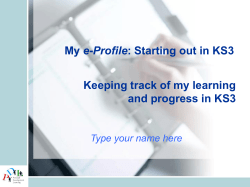 My e-Profile &ndash; Starting out in KS3 835kb